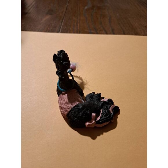 Vintage Hand-Painted Black Horse Pony Southwest Figurine with Blanket & Ribbon - Picture 3 of 6